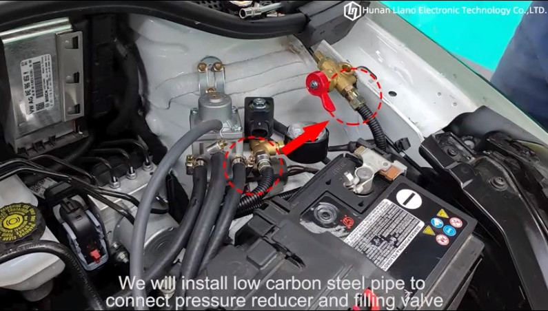 Latest company Cases about 3-4 zainstaluj rurę ze stali niskowęglowej, aby podłączyć reduktor ciśnienia i zawór napełniający