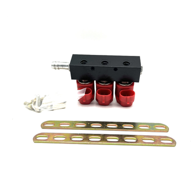 Red Gas Fuel LPG CNG Injector Rail Łatwa instalacja dla 3-cylindrowego silnika